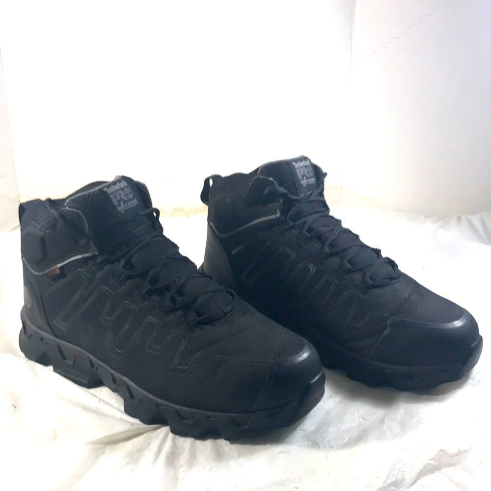 Timberland Pro Mens Black Powertrain Sport Mid Alloy Safety Toe Industrial Shoes
